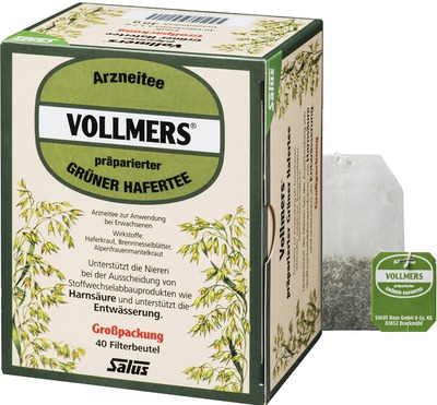 VOLLMERS präparierter grüner Hafertee Filterbeutel 40 St Filterbeutel
