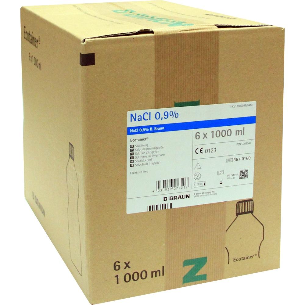 KOCHSALZLÖSUNG 0,9% B.Braun Spüllsg.Ecotainer 6X1000 ml Spüllösung 6X1000 ml
