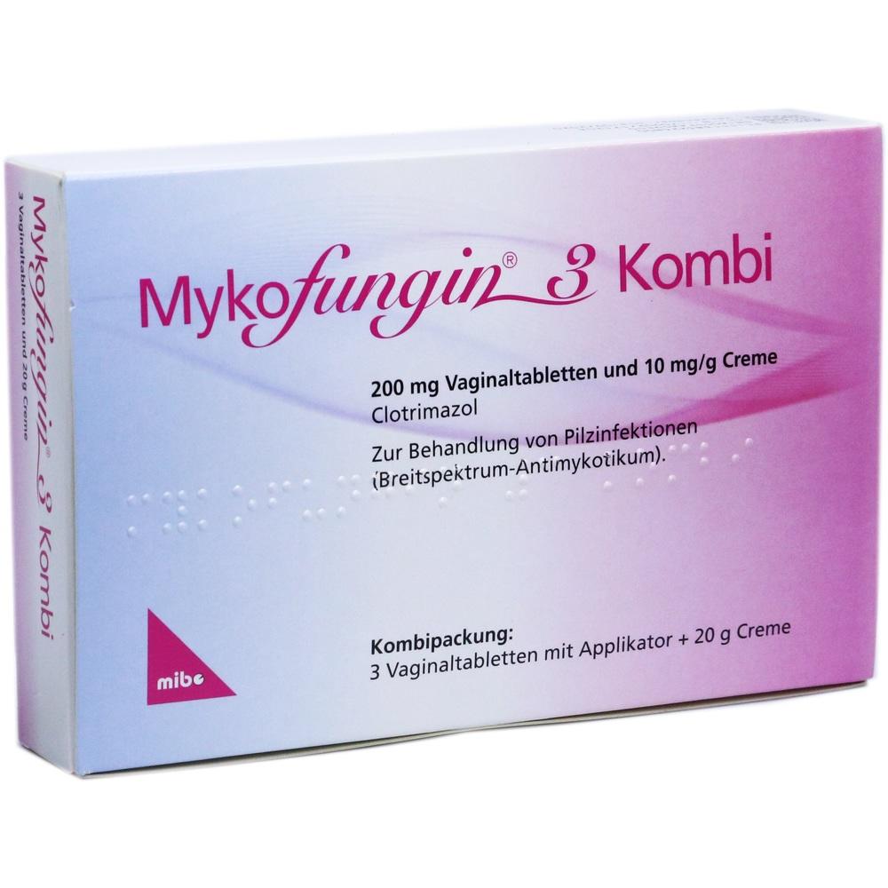Mykofungin 3 Kombi 200mg Vaginaltabletten+ 10mg/g Creme 1 Packung Kombipackung