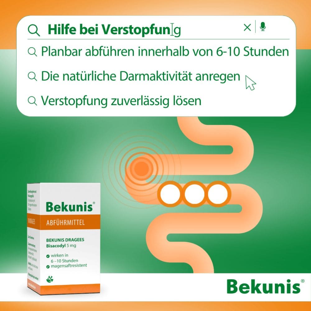 Bekunis Abführ-Dragees Bisacodyl 5mg 100 St Tabletten magensaftresistent