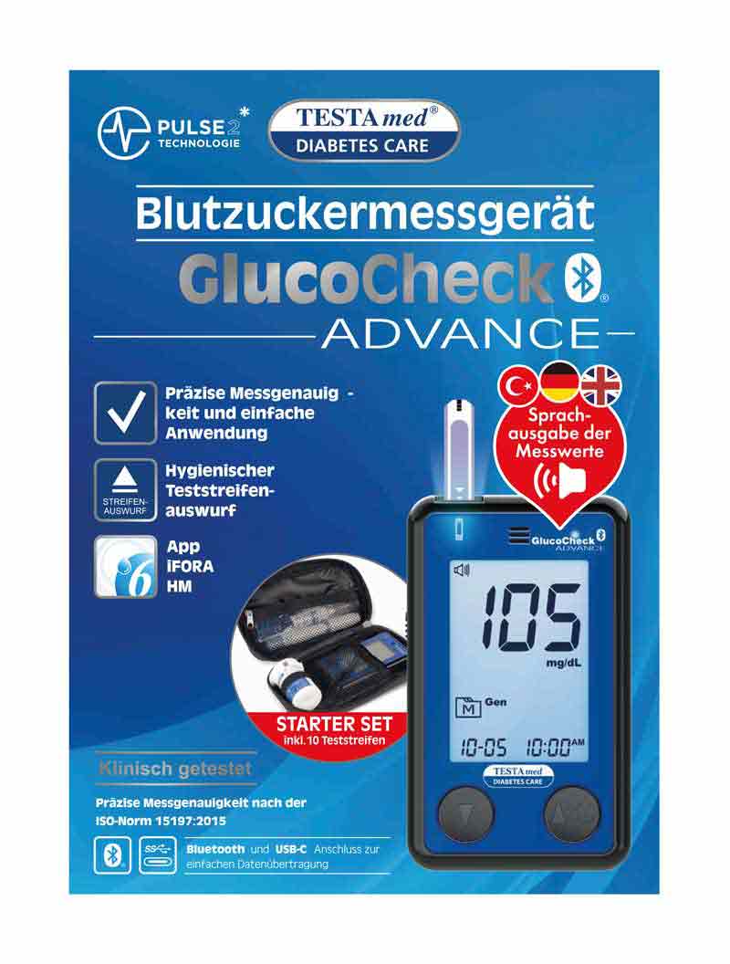 TESTAmed GlucoCkeck ADVANCE Blutzuckermessgerät 1 St