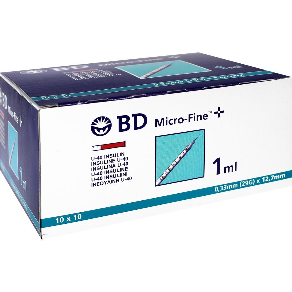 BD Micro-Fine+ Insulinspritze 1ml U40 12,7mm  100X1 ml Spritzen