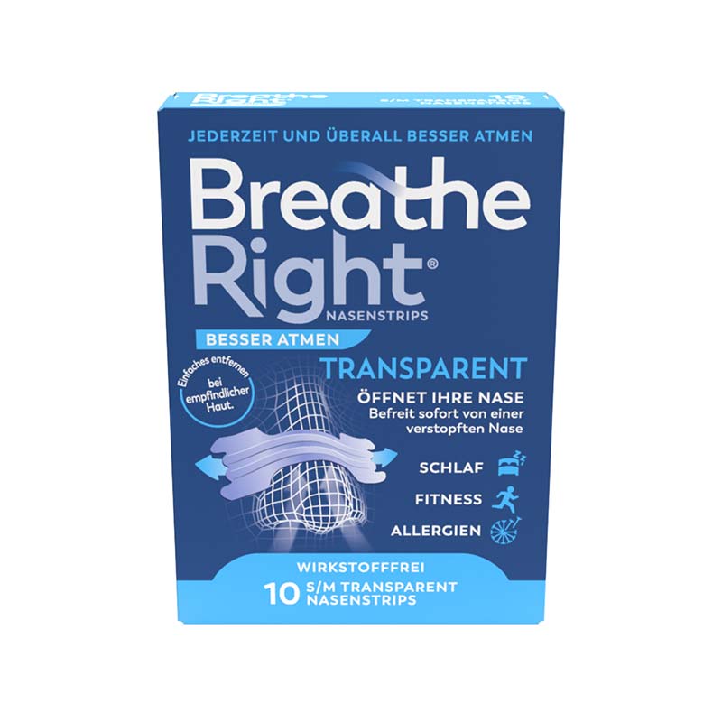 Besser Atmen Breathe Right Nasenstrips Transparent Normal 10 St Pflaster