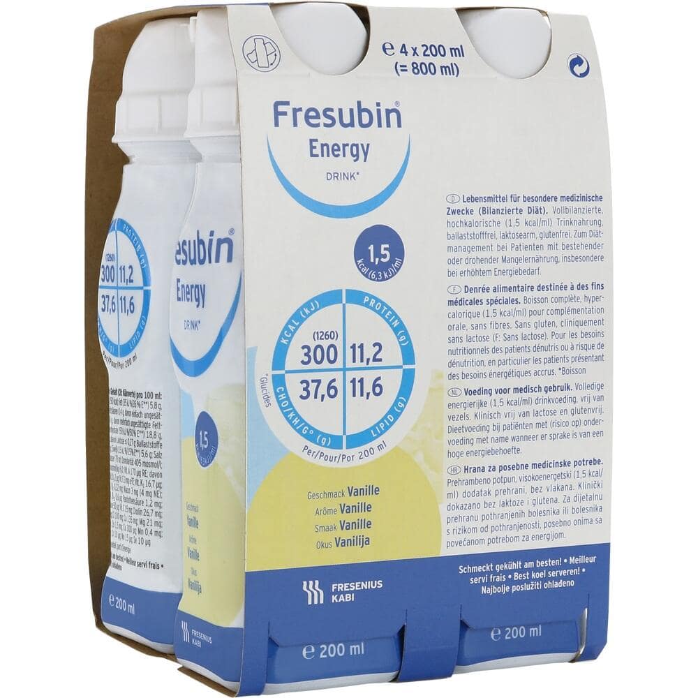 Fresubin Energy Trinknahrung Vanille 4X200 ml Lösung