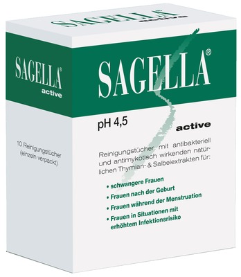 SAGELLA pH 4,5 active  10 St Tücher