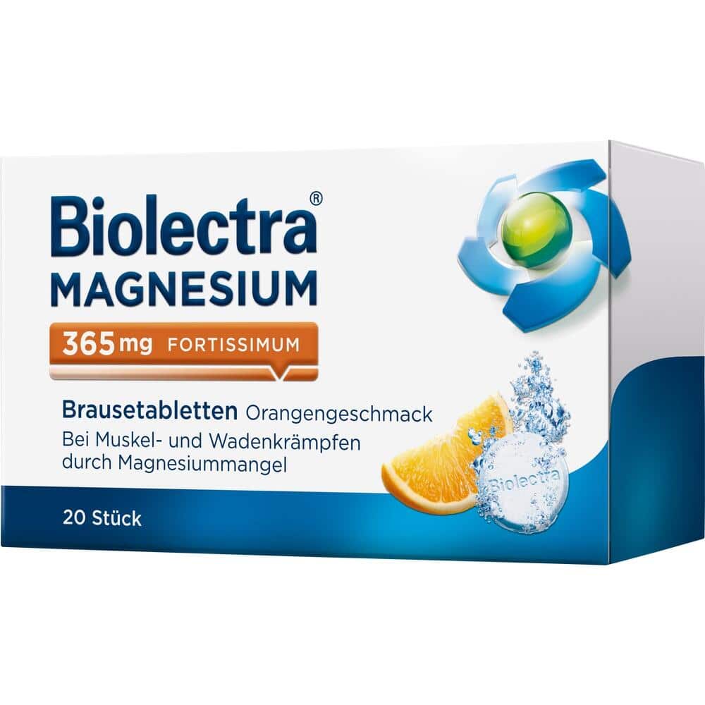 Biolectra MAGNESIUM 365mg FORTISSIMUM Orange 20 St Brausetabletten