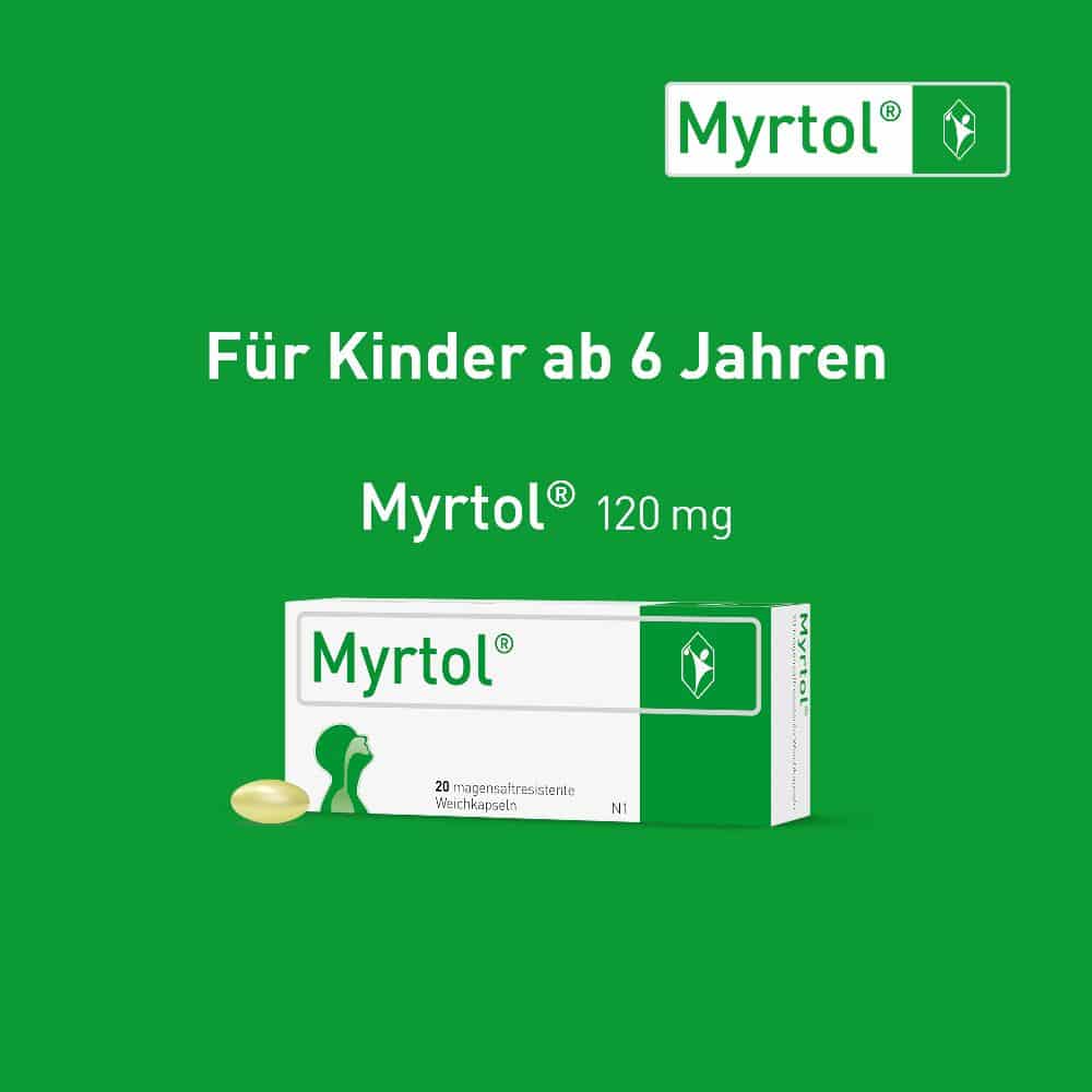 Myrtol der pflanzliche Schleimlöser für Kinder ab 6 Jahren 20 St. 20er 20 St Magensaftresistente Weichkapseln