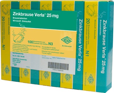 Zinkbrause Verla 25 mg 100 St Brausetabletten