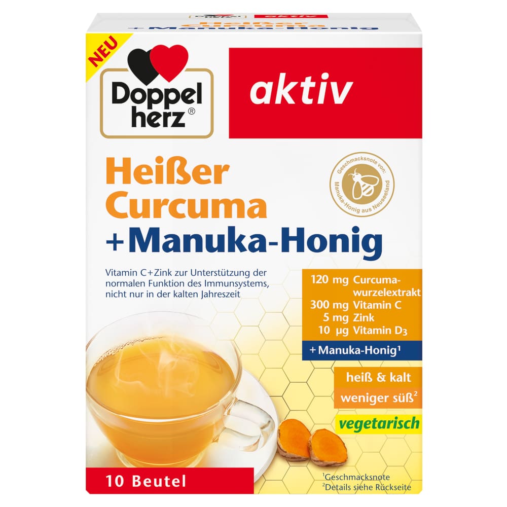 Doppelherz aktiv Heißer Curcuma + Manuka-Honig 10 St Granulat