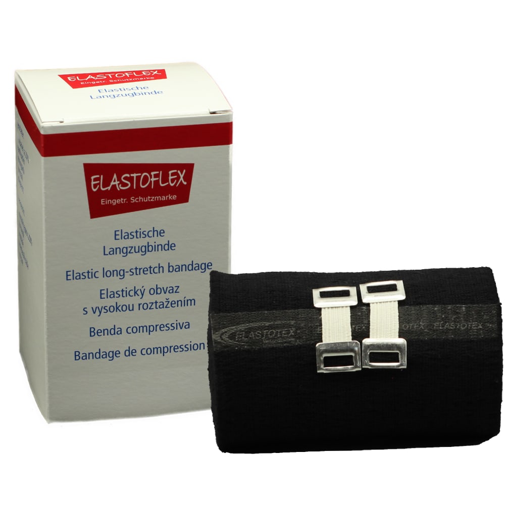 ELASTOFLEX Elastische Langzugbinde 10cm x 5m Schwarz 1 St Binden