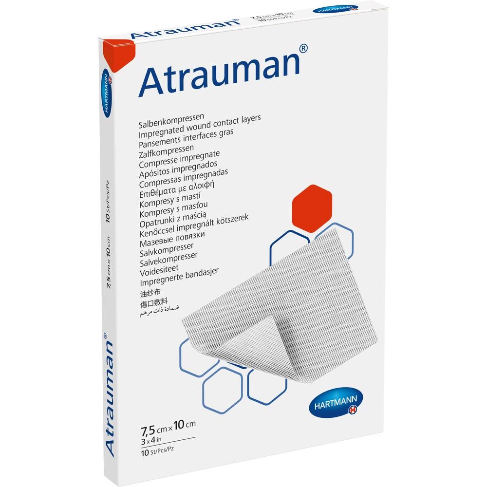 ATRAUMAN 7,5x10 cm steril Kompressen 10 St Kompressen