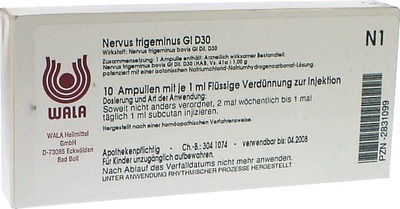 WALA Nervus trigeminus Gl D30 Ampullen 10X1 ml Ampullen