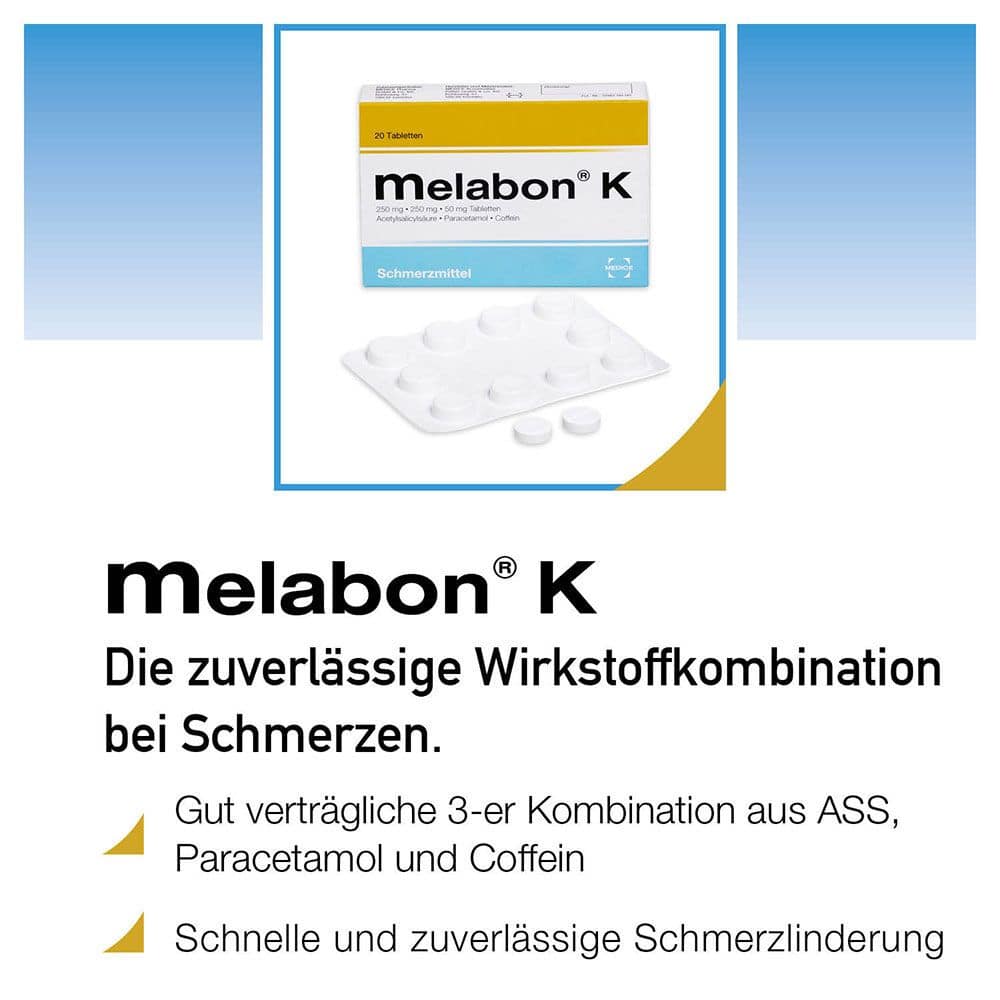 Melabon K bei Kopfschmerzen und Zahnschmerzen 20 St Tabletten