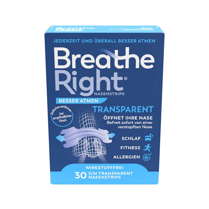 Breathe Right BESSER ATMEN NASENSTRIPS TRANSPARENT 30 St Pflaster