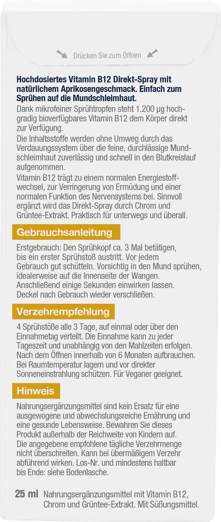 BetterYou Boost 1.200 µg Vitamin B12 Direkt-Spray 25 ml Spray