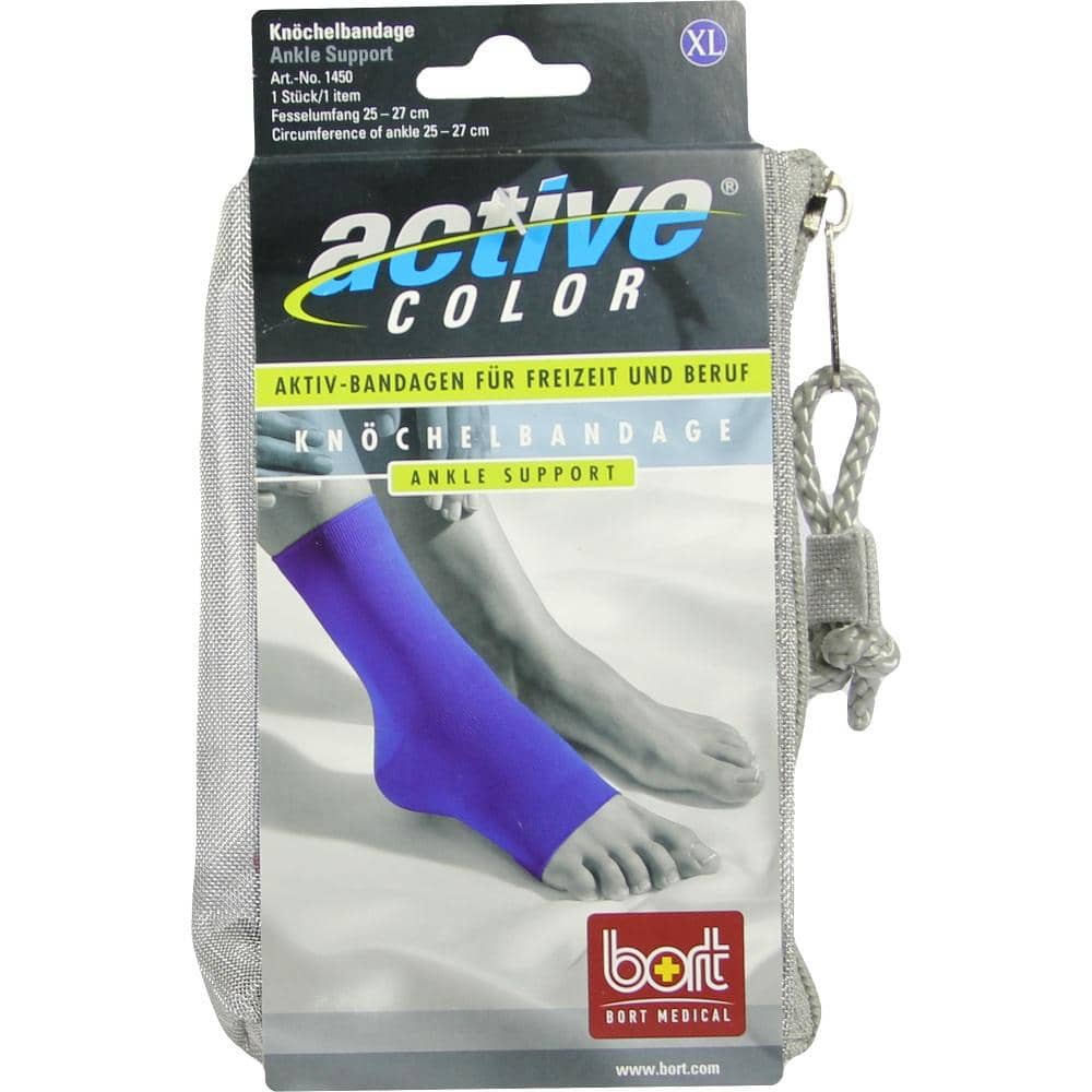 BORT ActiveColor Knöchelbandage x-large blau 1 St Bandage