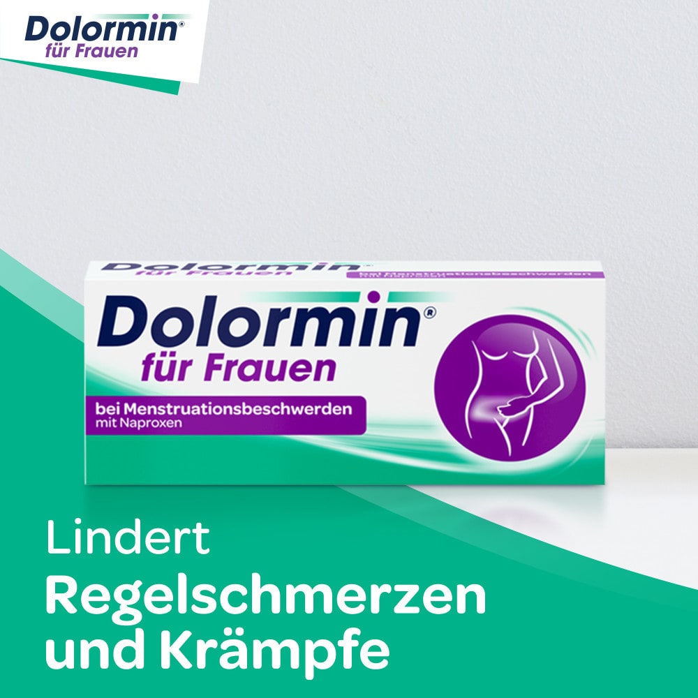 Dolormin für Frauen bei Regelschmerzen mit Naproxen