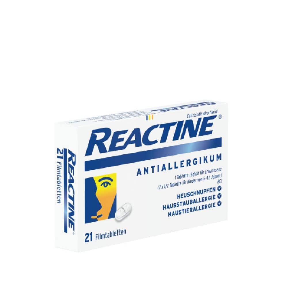 Reactine 21 Allergietabletten mit Cetirizin bei Heuschnupfen und  Allergien