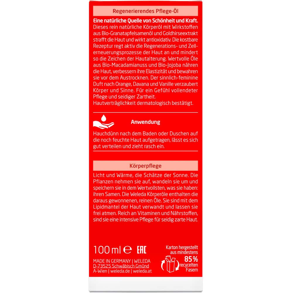 WELEDA Regenerierendes Pflege-Öl GRANATAPFEL 100 ml Öl