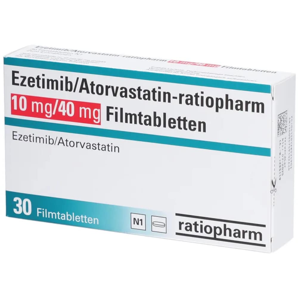 Ezetimib/Atorvastatin-ratiopharm 10 mg/40 mg 30 St Filmtabletten