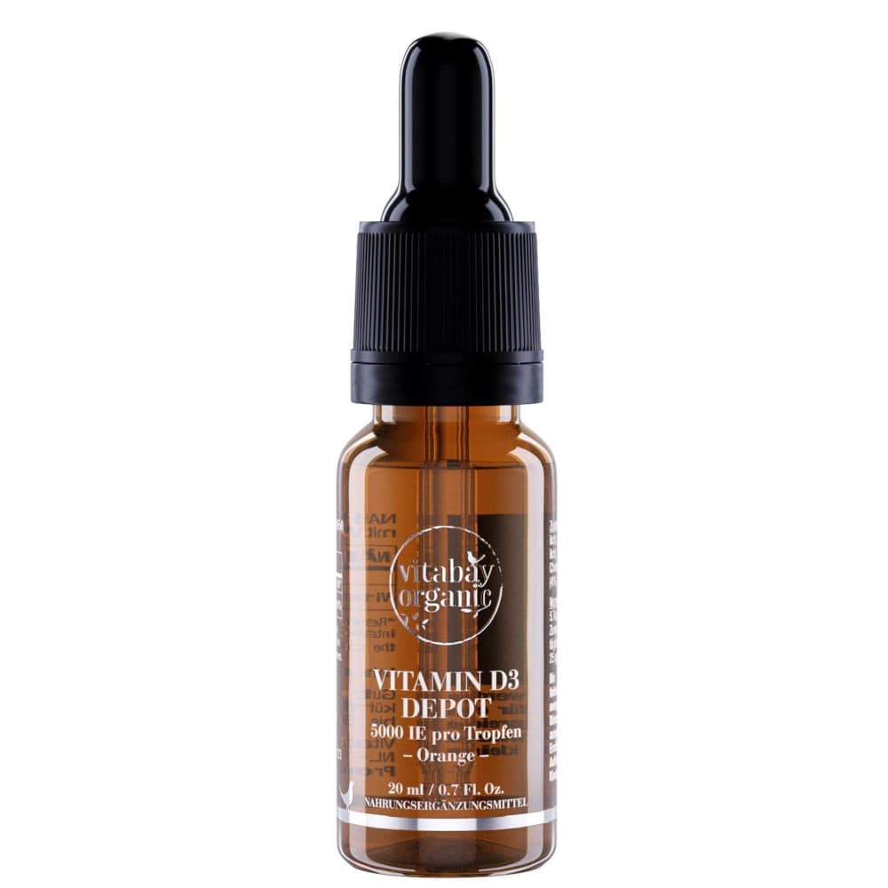 vitabay organic VITAMIN D3 DEPOT 5000 IE pro Tropfen Orange 20 ml Tropfen zum Einnehmen