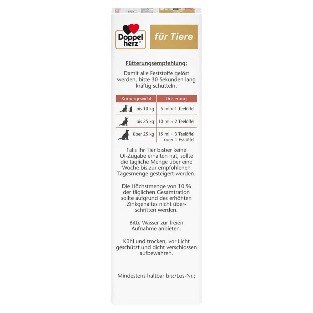 Doppelherz Haut & Fell Omega-3 für Katzen und Hunde 250 ml Flüssigkeit