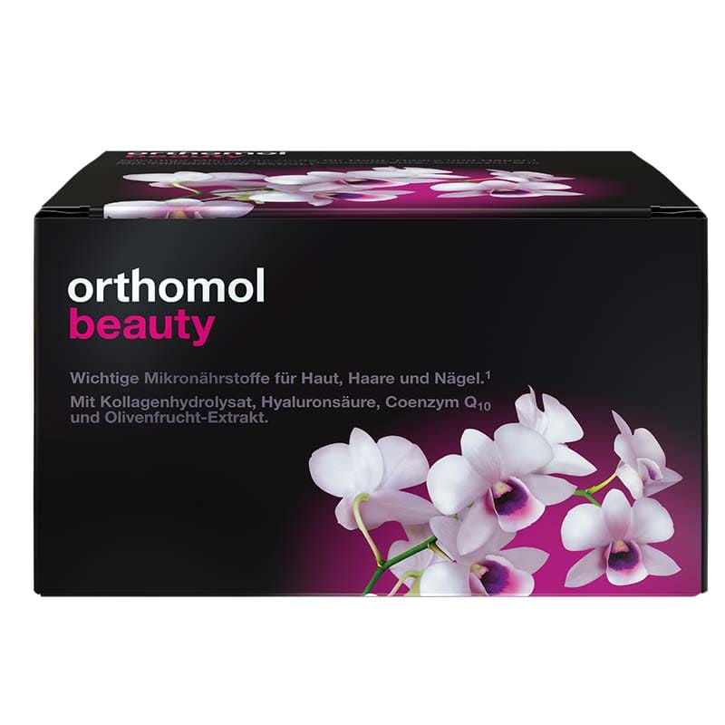 orthomol beauty für Frauen - mit Hyaluronsäure, Kollagen und Coenzym Q10 - Nachfüllpackung mit Trinkampullen