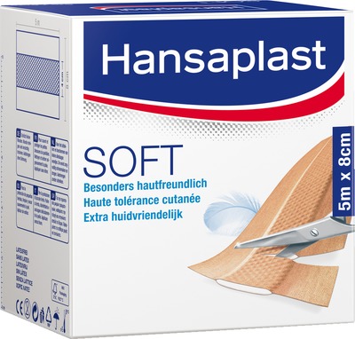 Hansaplast SOFT Pflaster 8cm x 5m 1 St Pflaster