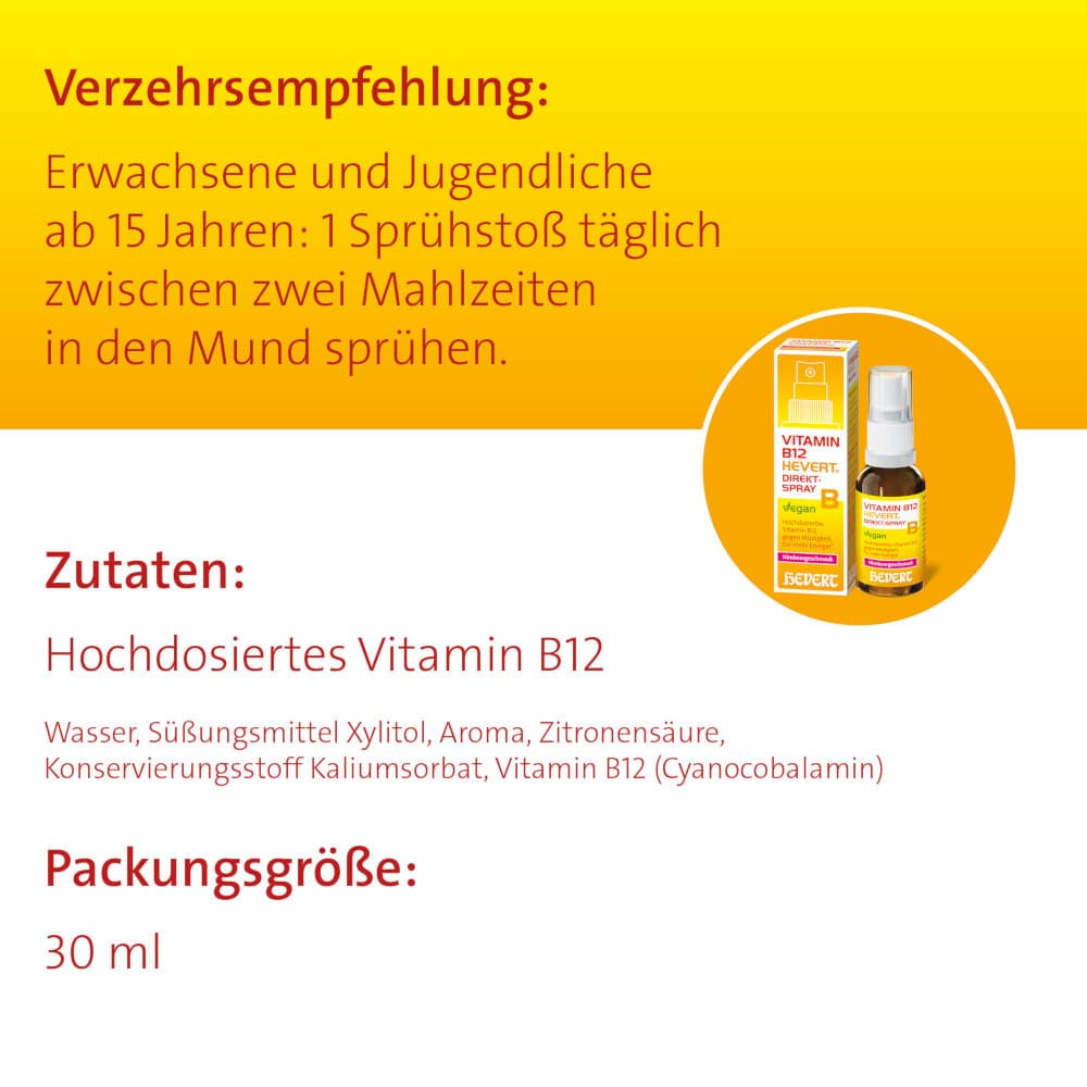 VITAMIN B12 HEVERT DIREKT-SPRAY 30 ml Spray