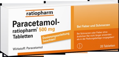 Paracetamol ratiopharm 500mg - bei Fieber 20 St Tabletten