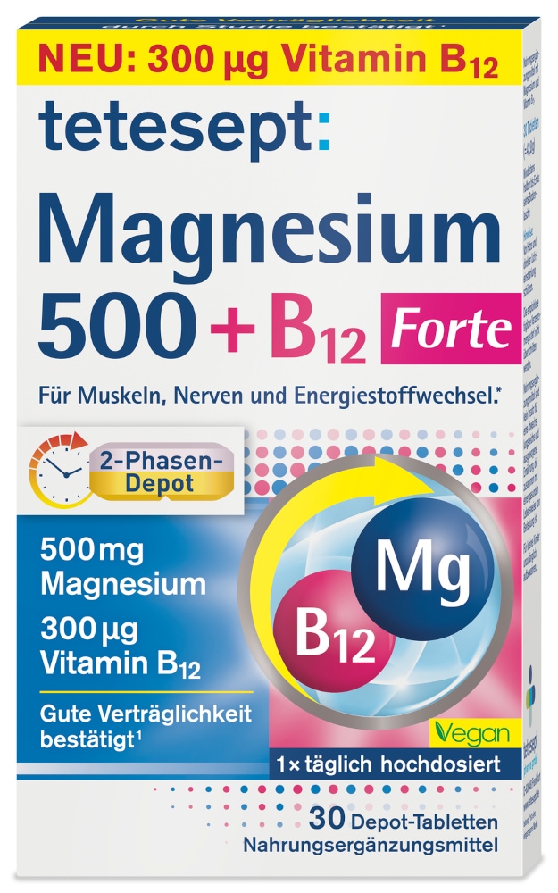 tetesept Magnesium 500 + B12 Forte 30 St Tabletten
