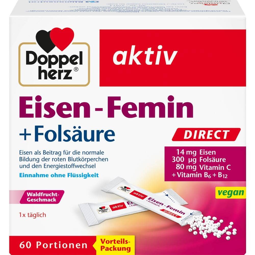 Doppelherz aktiv Eisen-Femin + Folsäure 60 St Pellets