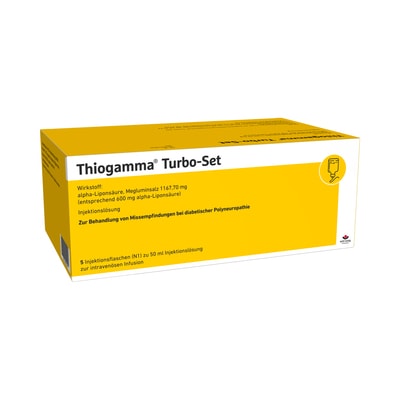 Thiogamma Turbo Set Injektionslösung 5X50 ml Injektionsflaschen