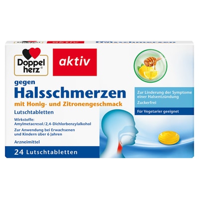 Doppelherz aktiv gegen Halsschmerzen  24 St Lutschtabletten