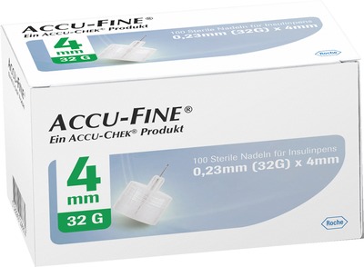 ACCU FINE sterile Nadeln f.Insulinpens 4 mm 32 G 100 St Kanüle 100 St
