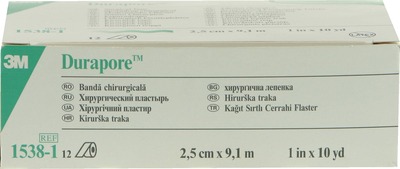DURAPORE Silkpflaster 2,5 cmx9,1 m Rolle 12 St Pflaster