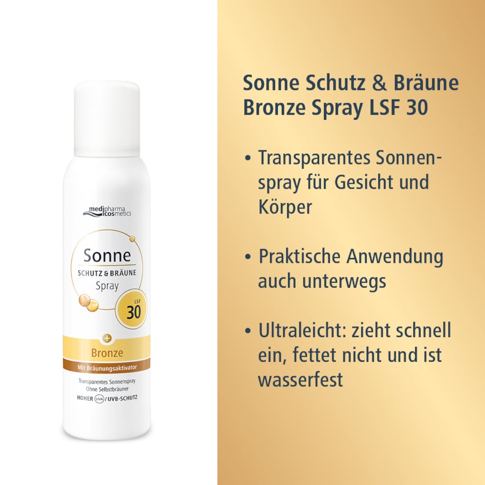 medipharma cosmetics Sonne SCHUTZ & BRÄUNE LSF 30 Aerosol-Spray 150 ml Spray