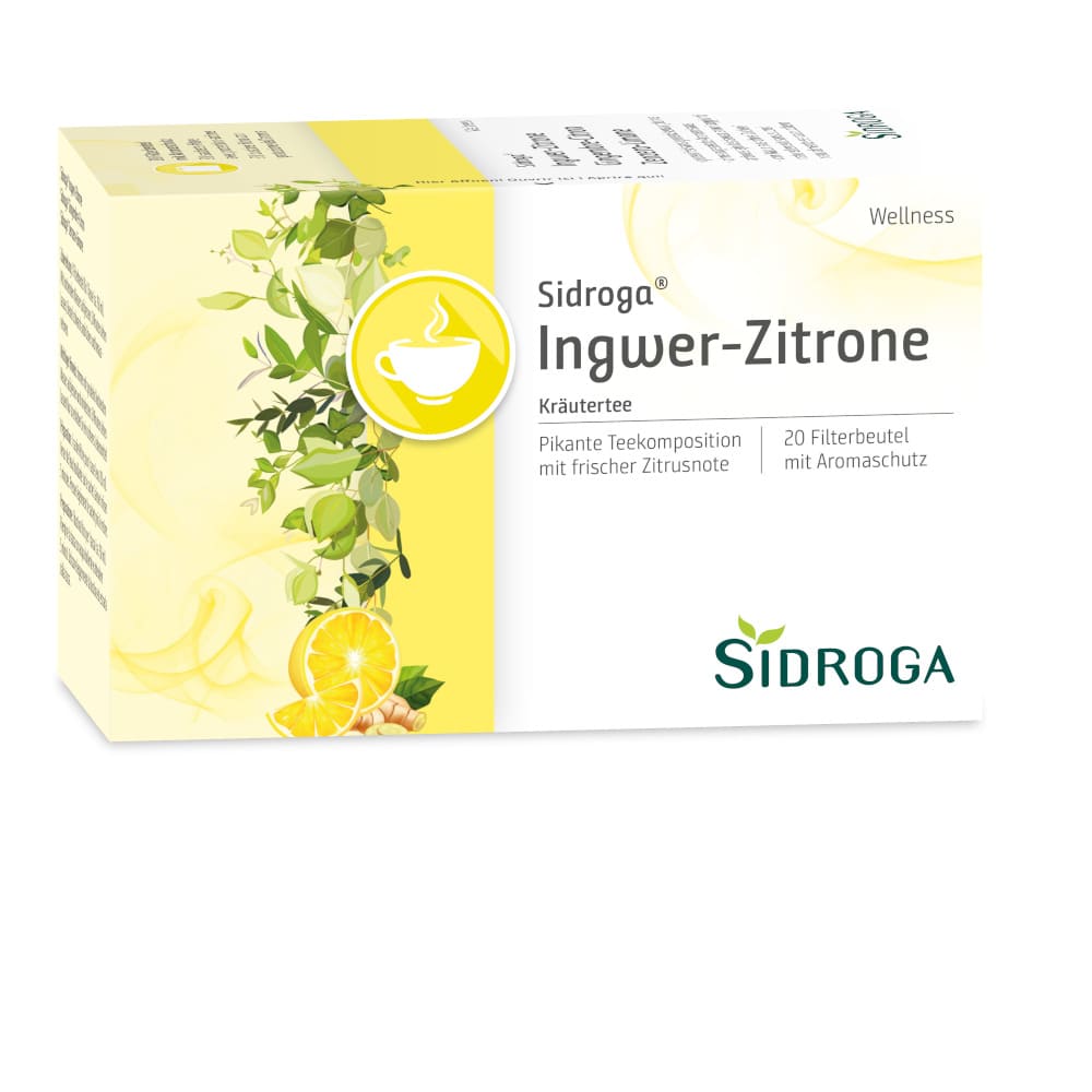 SIDROGA Wellness Ingwer-Zitrone Tee Filterbeutel 20X2.0 g Tee