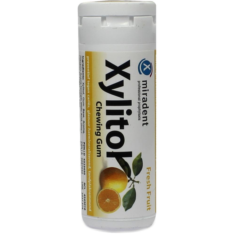 MIRADENT Zahnpflegekaugummi Xylitol Frucht 30 St Kaugummi