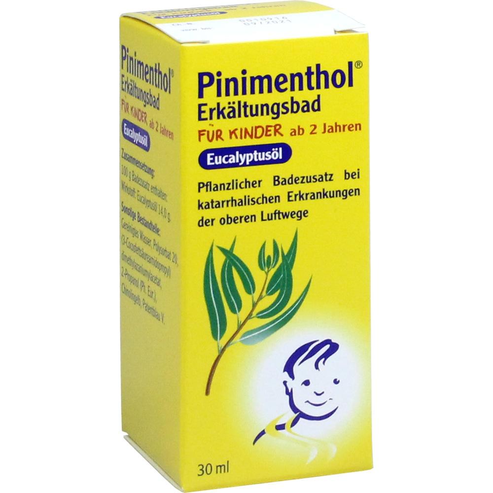 Pinimenthol Erkältungsbad für Kinder ab 2 Jahren - mit Eucalyptusöl 30 ml Bad