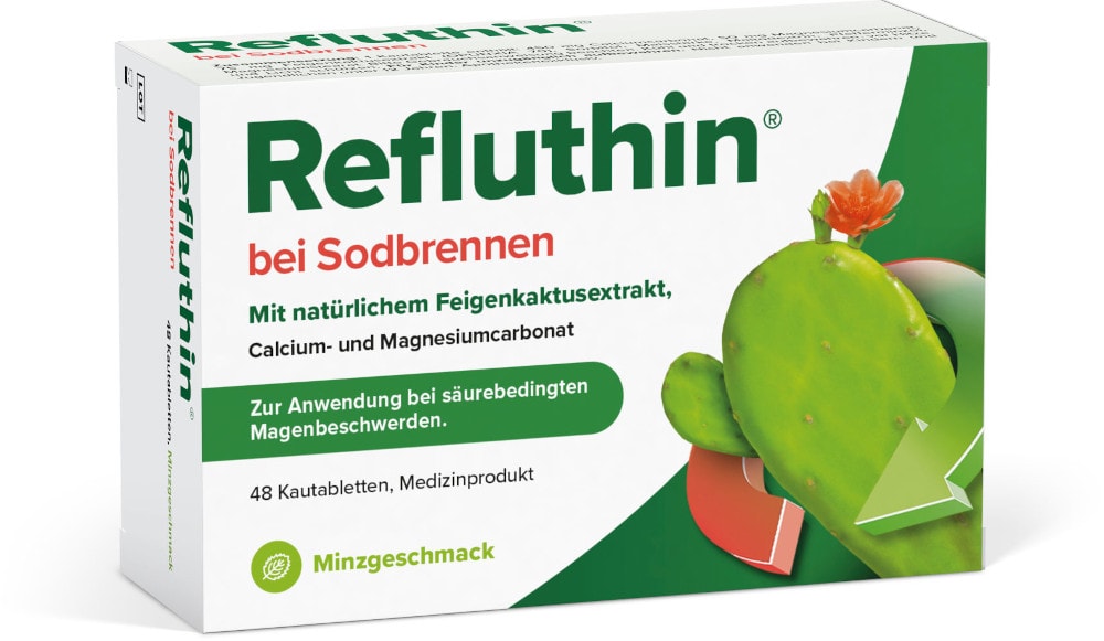 Refluthin bei Sodbrennen Minzgeschmack 48 St Kautabletten