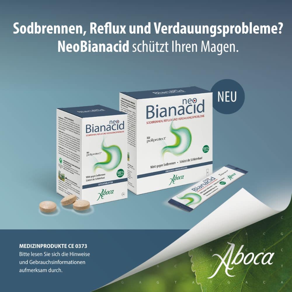 neoBianacid bei Sodbrennen, Reflux und Verdauungsproblemen 14 St Lutschtabletten