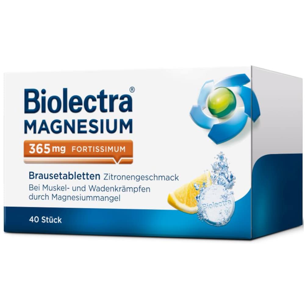 Biolectra MAGNESIUM 365mg FORTISSIMUM Zitrone 40 St Brausetabletten