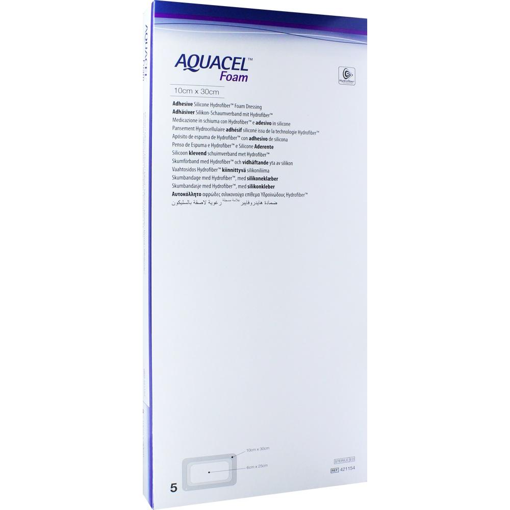AQUACEL Foam adhäsiv 10x30 cm Verband 5 St Verband