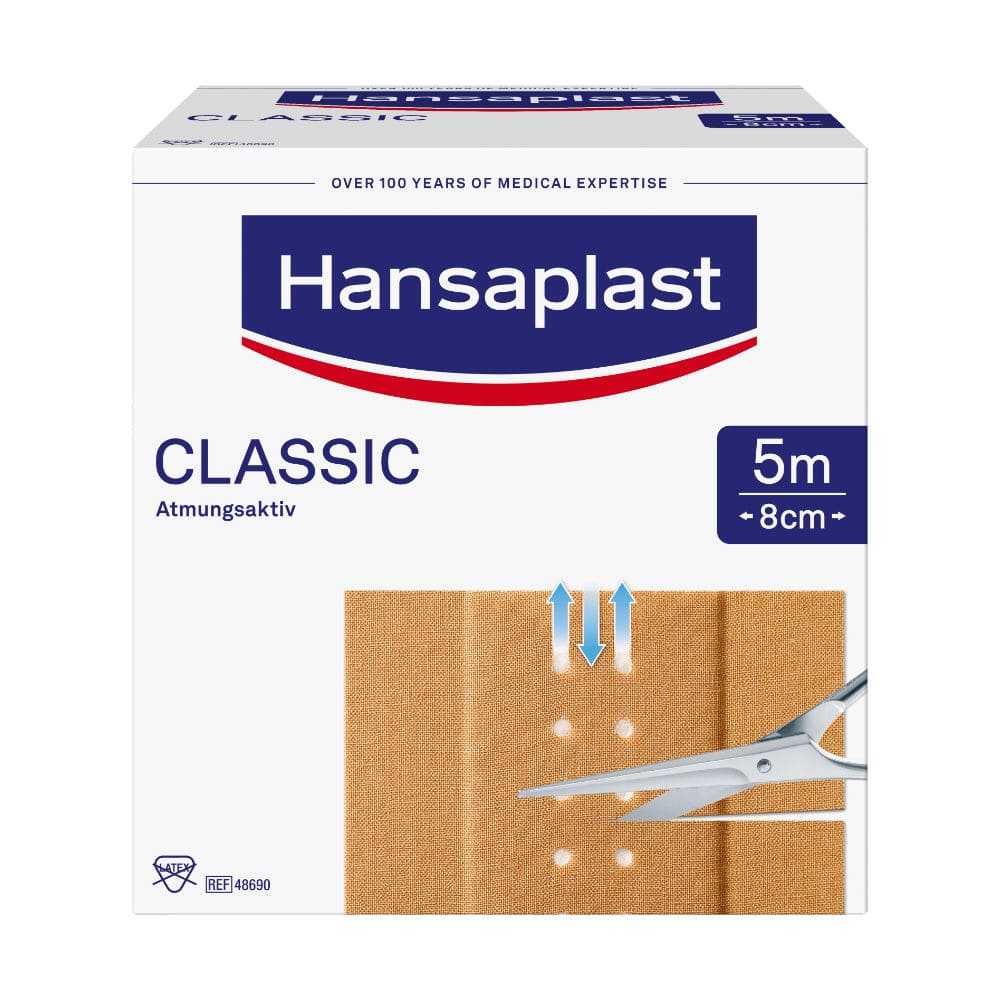 Hansaplast CLASSIC Atmungsaktiv 8cm x 5m 1 St Pflaster