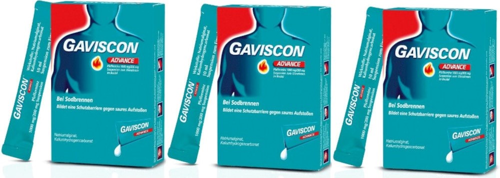 GAVISCON ADVANCE Beutel Dreier-Pack Pfefferminz 3X24X10 ml Suspension