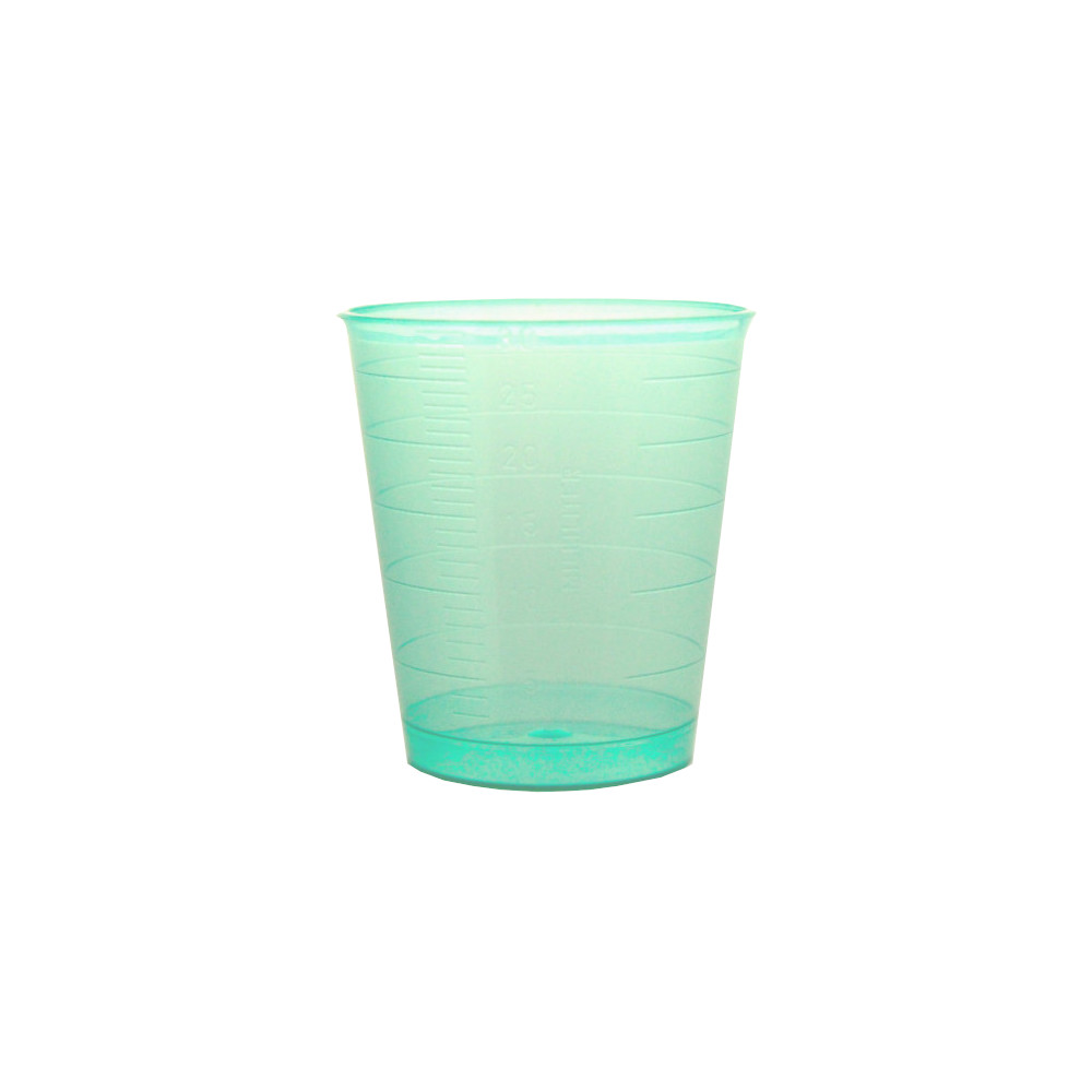 Einnehmegläser Plastik 30ml grün 80 St