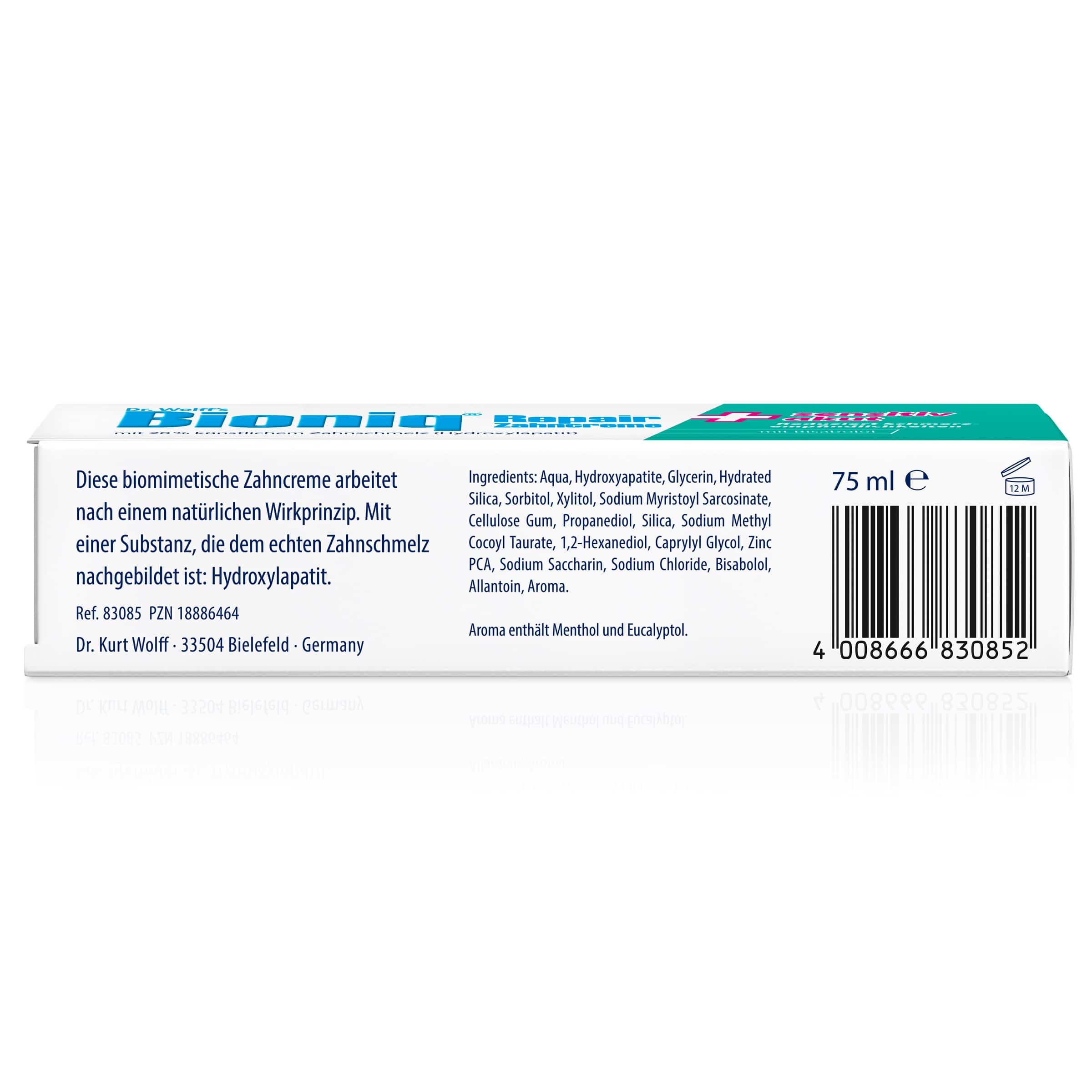 Bioniq Repair Zahncreme sensitiv akut 75 ml Zahncreme