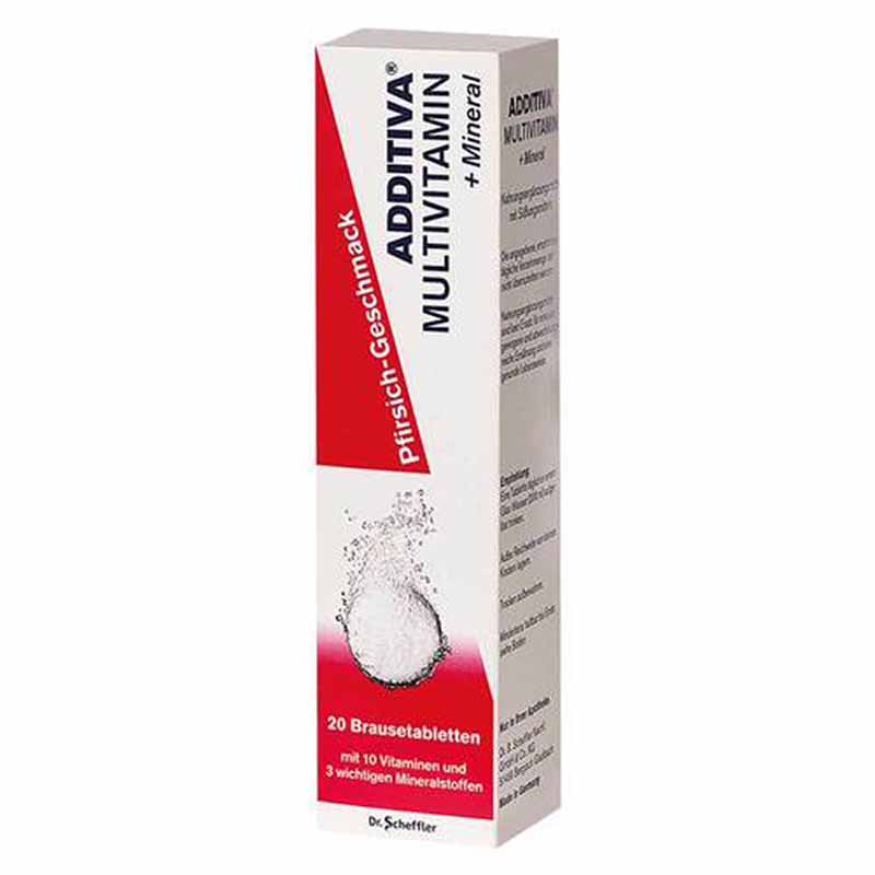 ADDITIVA Multivit.+Mineral Pfirsich R Brausetabl. 20 St Brausetabletten