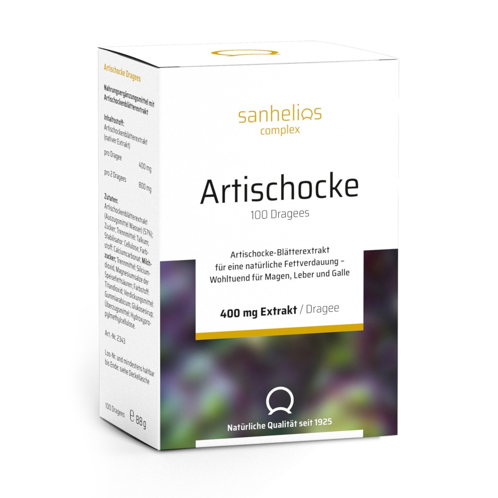 SANHELIOS Artischocke Dragees 100 St Überzogene Tabletten